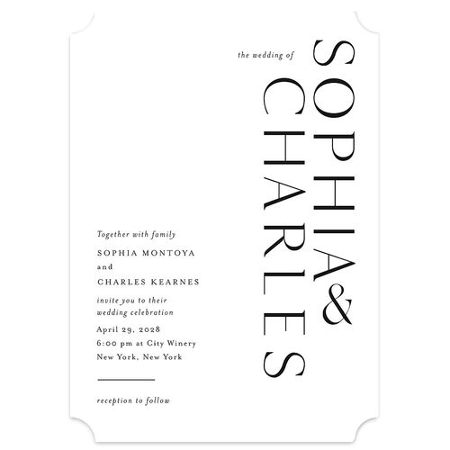 Timeless Elegance Wedding Invitations Midnight Signature Blank No Ticket