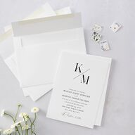 Monogram Slant Wedding Invitations Licorice Signature Blank No Standard
