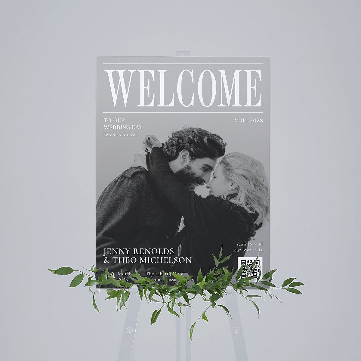 Magazine Cover Standard Welcome Sign Medium Licorice Standard Indoor Foam Core M Welcome