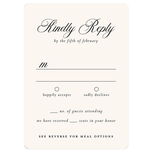 Traditionally Classic Wedding Response Cards Sand Signature Rounded