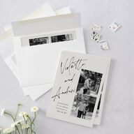 Signed Save The Date Cards Licorice Signature smooth Blank No Standard