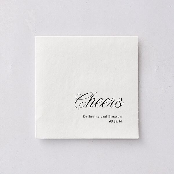 Refined Monogram Engagement Party Cocktail Napkins Midnight Napkin Uncoined