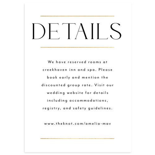 Estate Wedding Enclosure Cards Gold Licorice Signature Standard