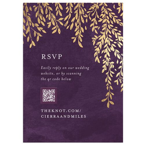 Emerald Forest Foil Wedding Response Cards Gold Bordeaux Signature Standard
