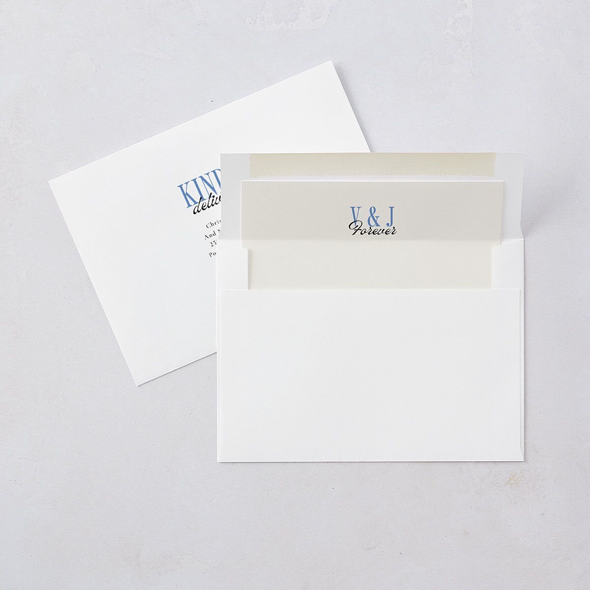 Wavy Frame Photo Wedding Invitations Sea Blue Signature Blank No Standard