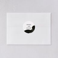 Modern Rose Wedding Stickers Sapphire Circle