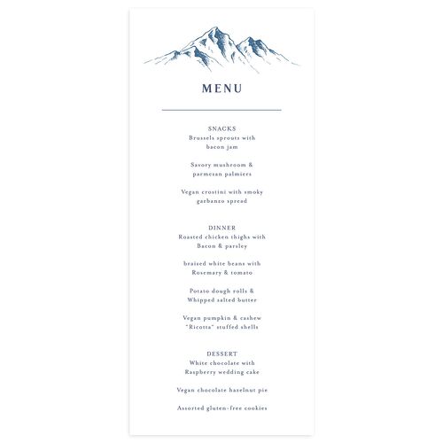 Etched Mountains Menus Moody Blue Signature