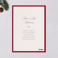 Classic Border First Married Christmas Holiday Cards Ruby Signature Blank Standard