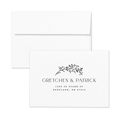Storybook Filigree Wedding Response Card Standard Envelopes White Zinc Return Address Signature Standard