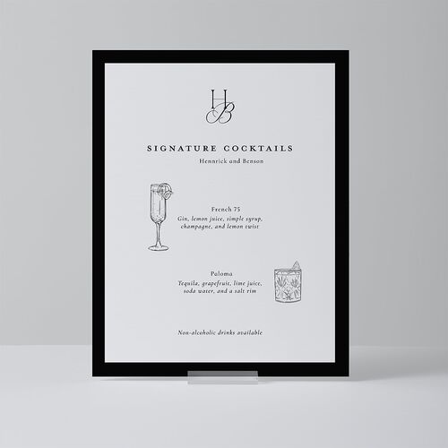 Refined Monogram Standard Bar Tabletop Sign Small Midnight Standard Outdoor Corrugated S Tabletop Bar