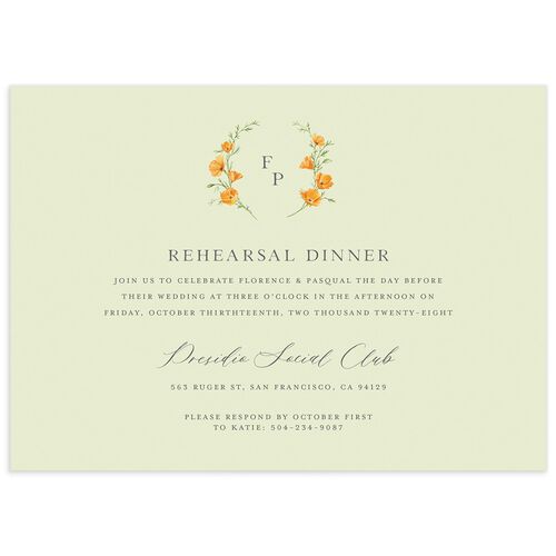 Scenic San Francisco Rehearsal Dinner Invitations Daffodil Signature