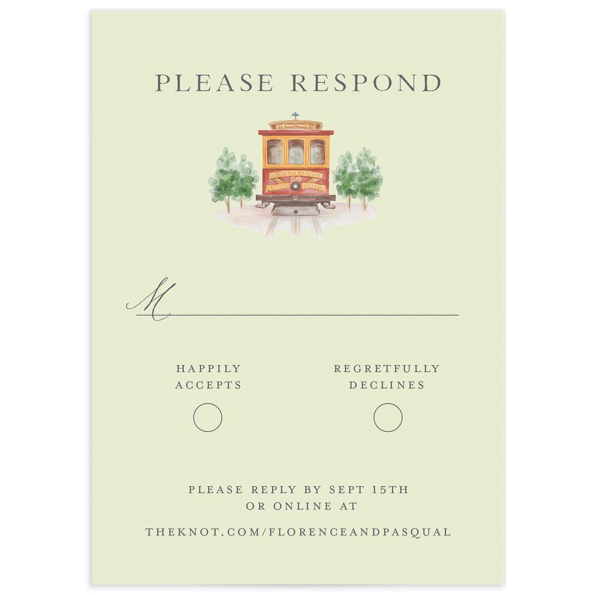 Scenic San Francisco Wedding Response Cards