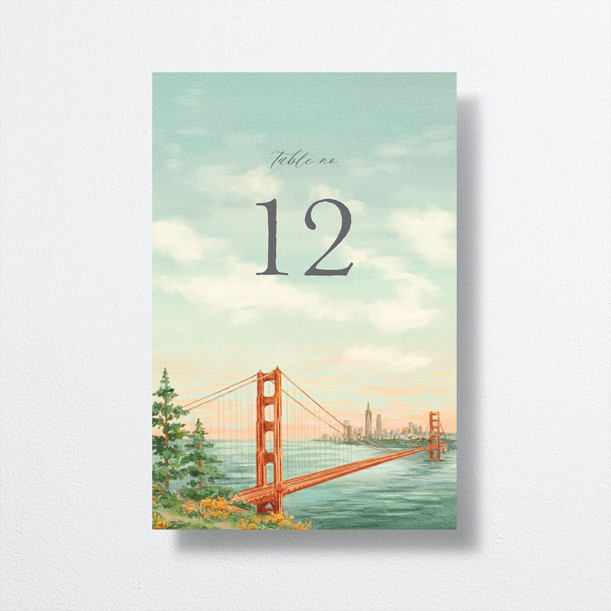 Scenic San Francisco Table Numbers Sea Foam Signature