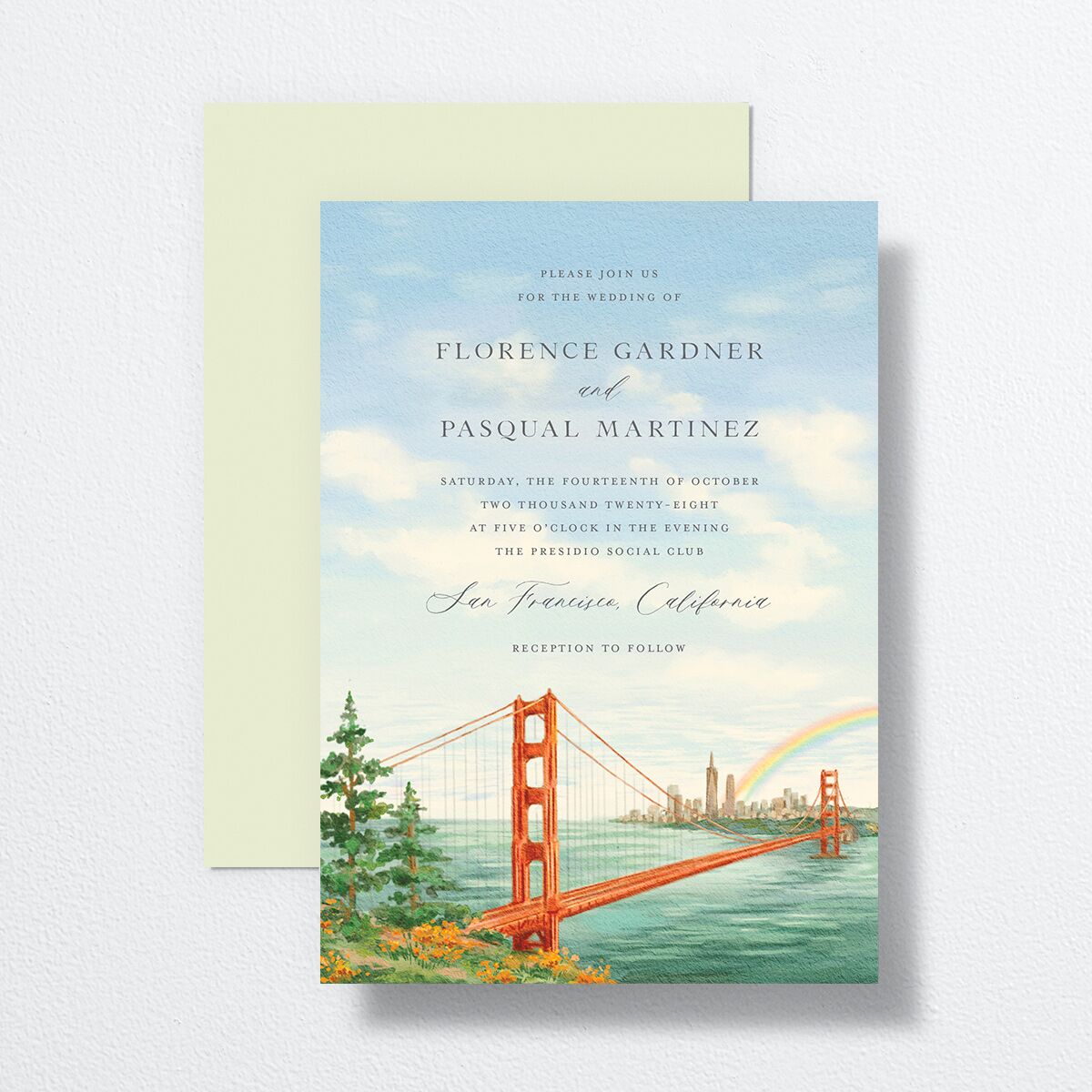Scenic San Francisco Wedding Invitations Daffodil Signature No