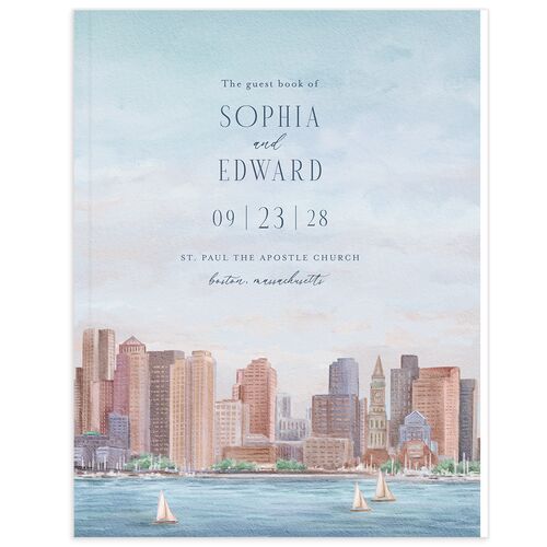 Boston Skyline Guest Books Midnight Navy