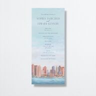 Boston Skyline Wedding Programs Midnight Navy Signature