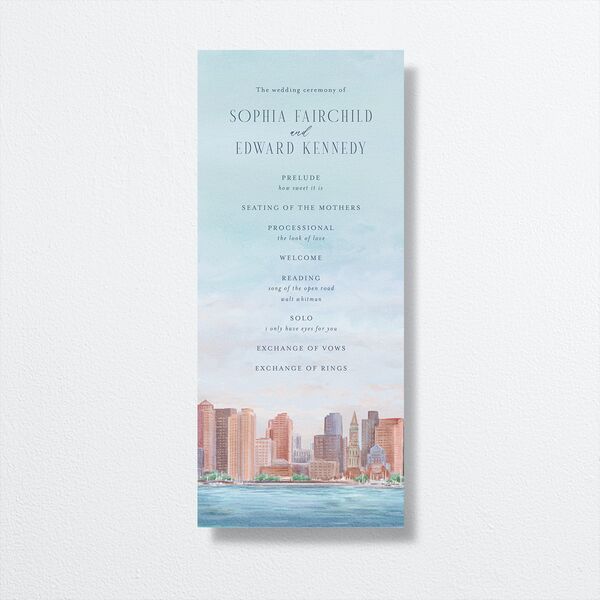 Boston Skyline Wedding Programs Midnight Navy Signature