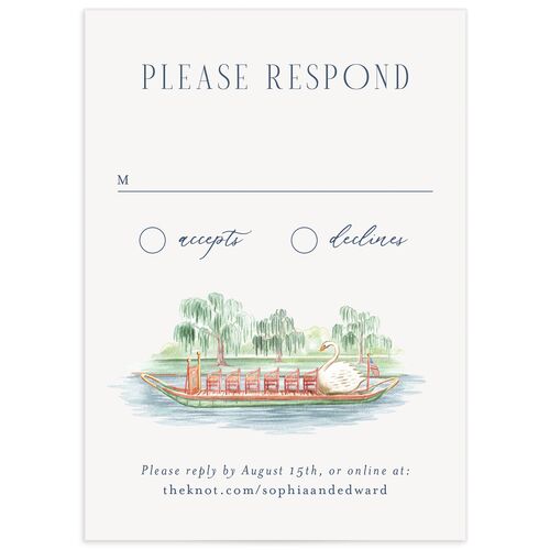 Boston Skyline Wedding Response Cards Midnight Navy Signature