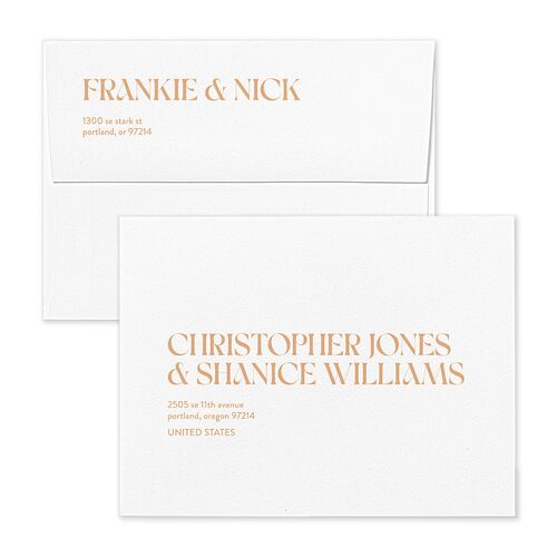 Checked Save the Date Magnet Envelopes Kraft Peach Fuzz Return Address Signature Standard