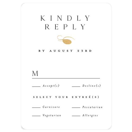 Flourishing Love Wedding Response Cards Gold Pure White Signature Rounded