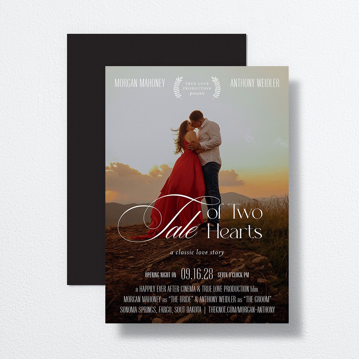 Romantic Movie Poster Wedding Invitations Licorice Signature No