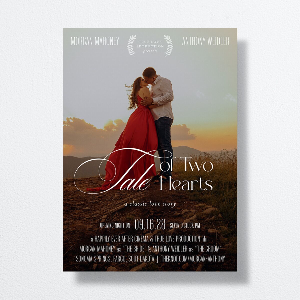 Romantic Movie Poster Wedding Invitations Licorice Signature No