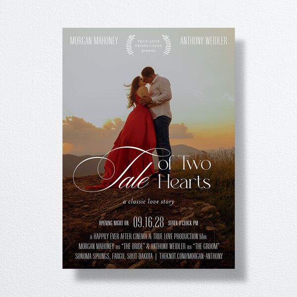 Romantic Movie Poster Wedding Invitations Licorice Signature No