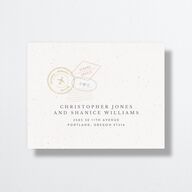 Timeless Passport All-in-One Wedding Invitations Shell Pink Signature Light Both Recipient and Return Addresses No