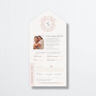 Timeless Passport All-in-One Wedding Invitations Shell Pink Signature Light Both Recipient and Return Addresses No