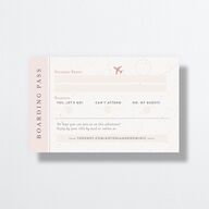 Timeless Passport All-in-One Wedding Invitations Shell Pink Signature Light Both Recipient and Return Addresses No