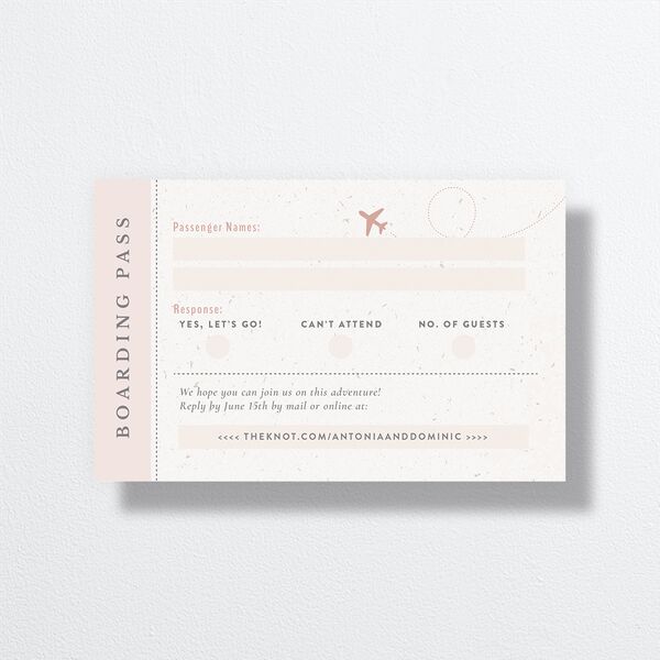 Timeless Passport All-in-One Wedding Invitations Shell Pink Signature Light Both Recipient and Return Addresses No