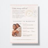 Timeless Passport Wedding Invitations Shell Pink Signature No