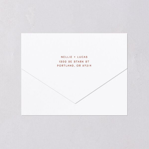Modern Delicate Bows All-in-One Wedding Invitations Jewel Red Signature Light Both Recipient and Return Addresses No