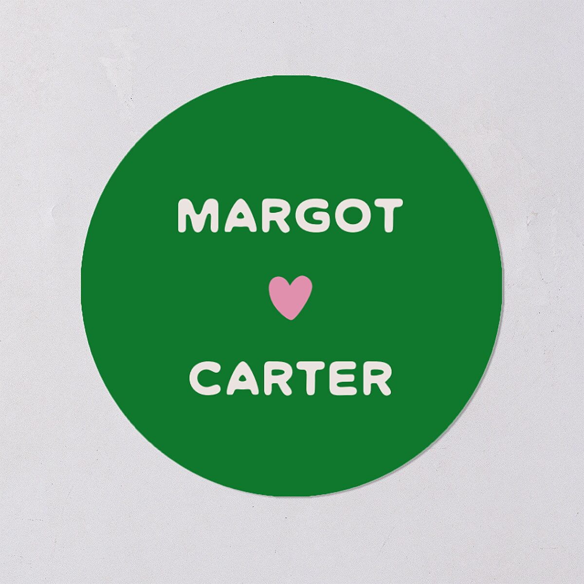 Whimsically Retro Handwritten Note Wedding Stickers Kelly Green Circle