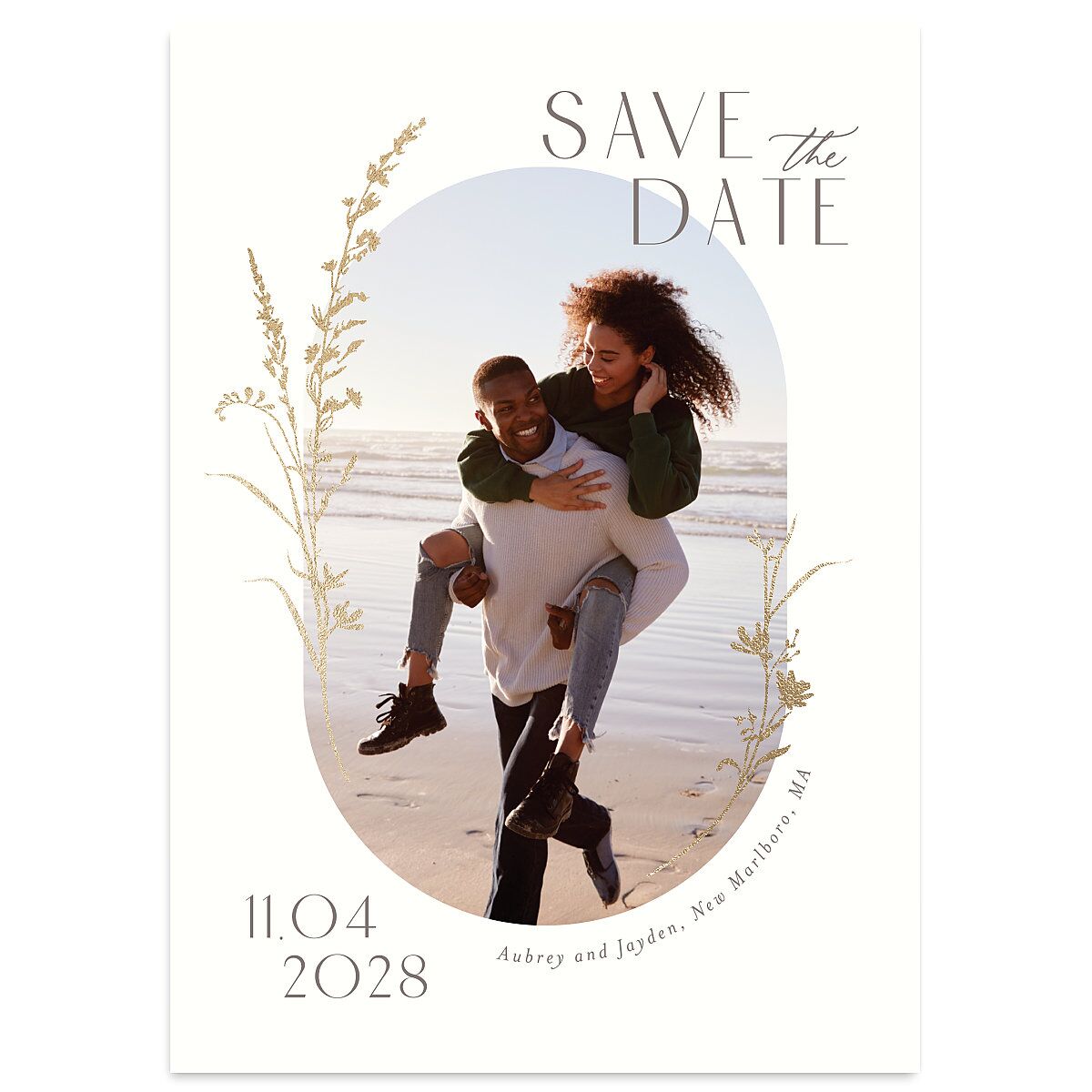 Minimal Wildflower Save the Date Cards