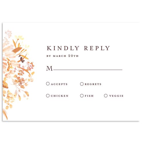 In Bloom Wedding Response Cards Chocolate Signature Standard