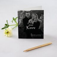 Minimalist Gothic Typography Photo Thank You Cards Midnight
