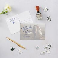 Vellum Illusion Photo Thank You Postcards Sapphire