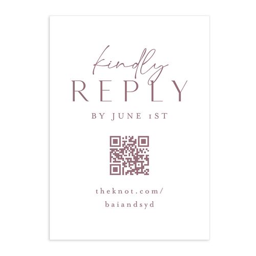 Side Panel QR Code RSVP Cards Mauve Signature Standard