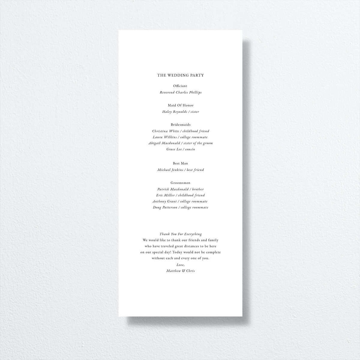 Classically Stated Wedding Programs Pure White Gold Signature