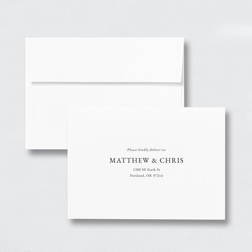 Classically Stated Response Card Envelopes Midnight White Standard Return Address Signature