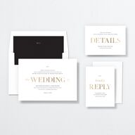 Classically Stated Wedding Invitations Pure White Gold No Signature