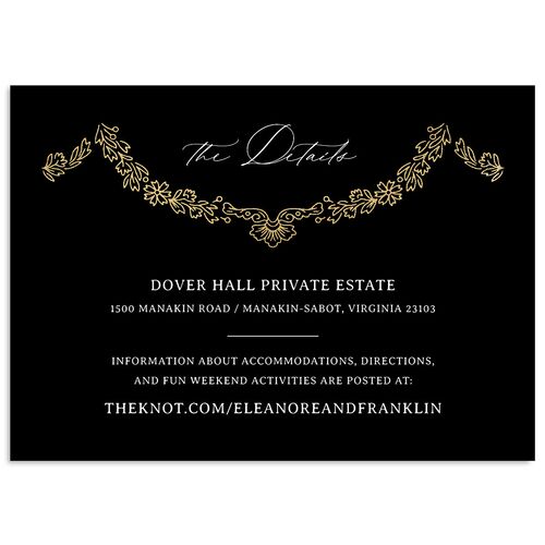 Baroque Border Wedding Enclosure Cards Gold Licorice Signature Standard