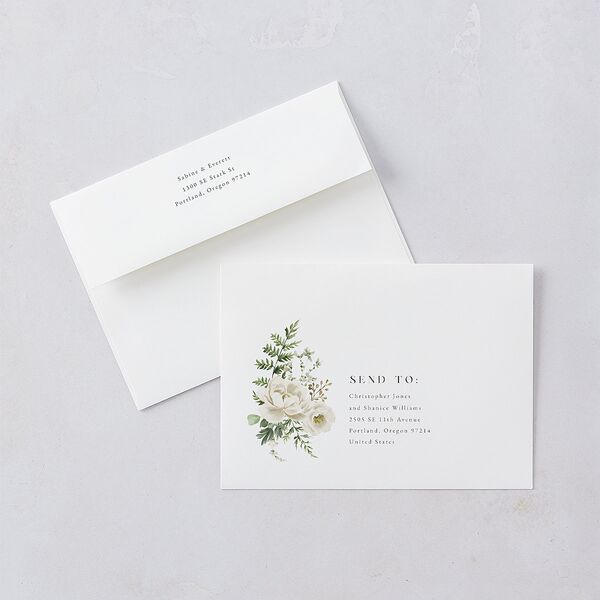 Gilded Fern Frame Botanical Wedding Invitations Gold Linen Signature Blank No Standard