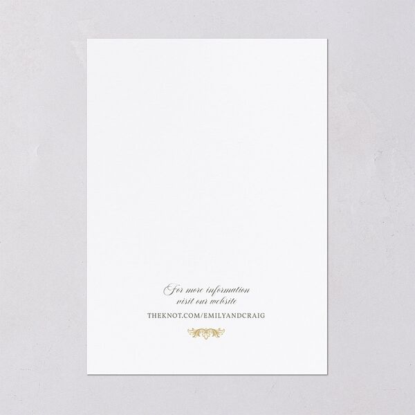 Vintage Regency Monogram Frame Foil Wedding Invitations Pure White Gold Signature Blank Standard No