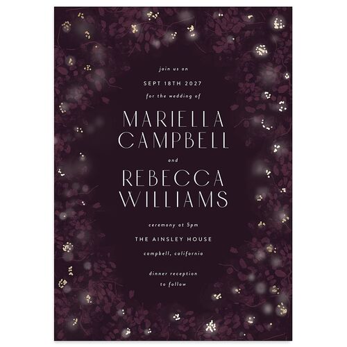Moonlit Garden Wedding Invitations Gold Regency Signature Blank No Standard