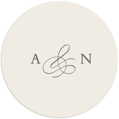 Elegant Photo Monogram Wedding Stickers Pure White Circle