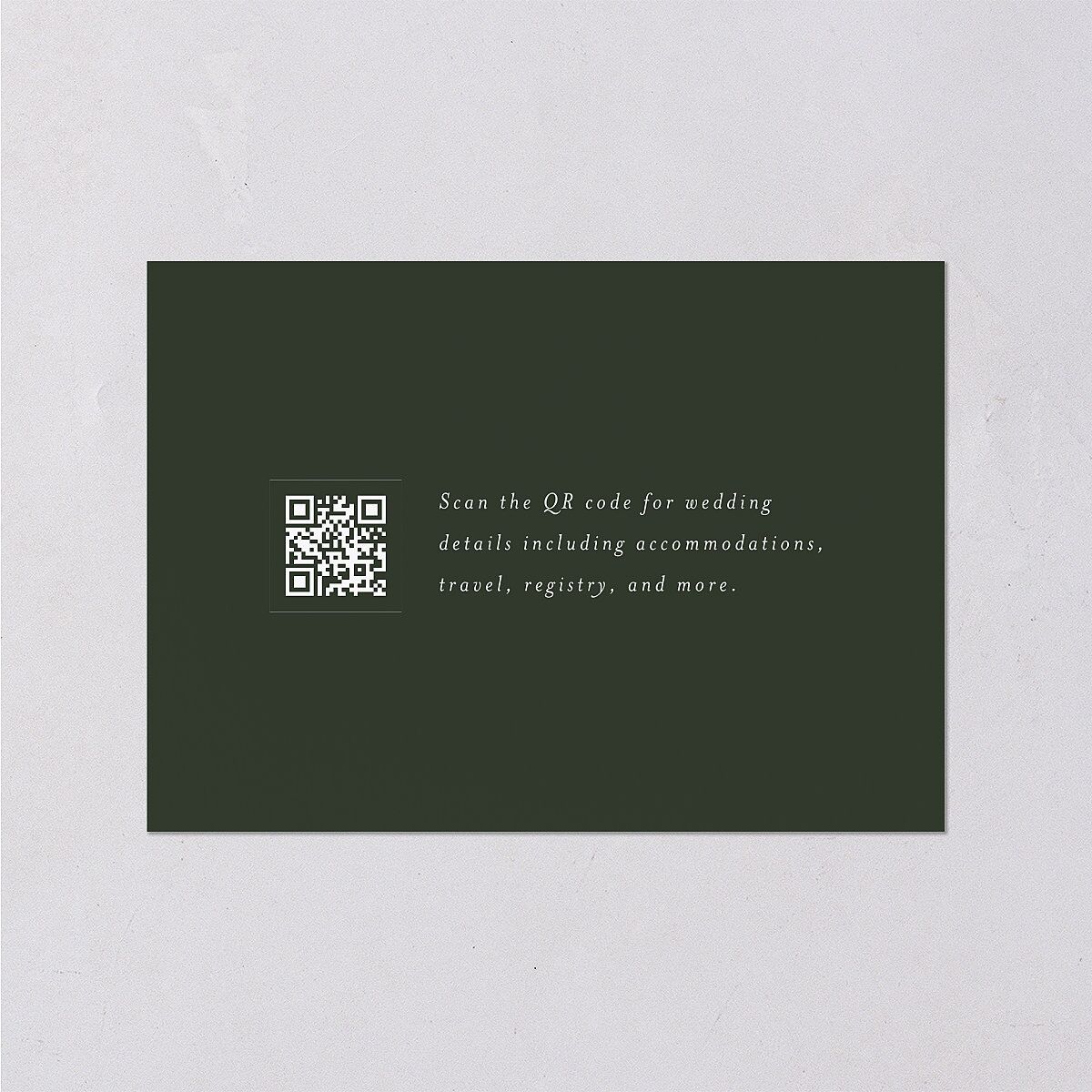 Shining Leaves Wedding Enclosure Cards Dark Green Gold Signature