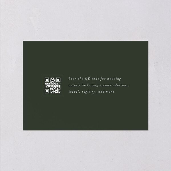 Shining Leaves Wedding Enclosure Cards Dark Green Gold Signature