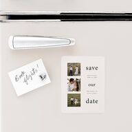 Timeless Photo Trio Save The Date Magnets Linen Magnet Paper